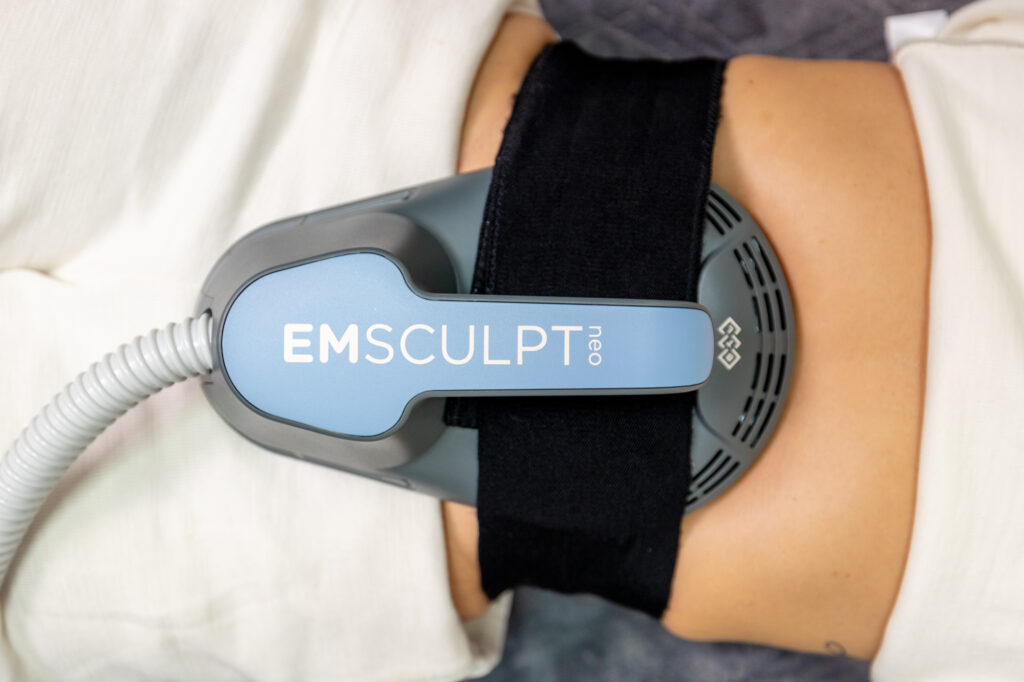 A close up of the applicator we use for abdominally focused treatments using Emsculpt NEO near Prosper, TX.